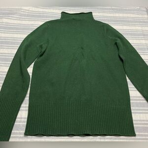 French Connection green mock-turtleneck sweater.